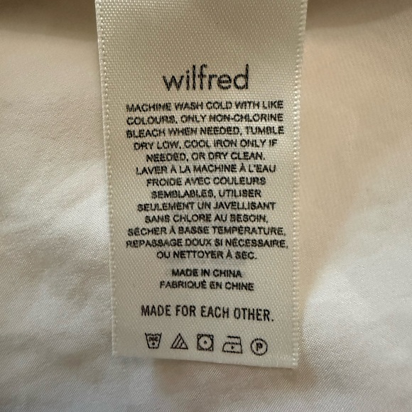 Aritzia Wilfred Tonka satin blouse ivory white coquette romantic balletcore S - Picture 10 of 11